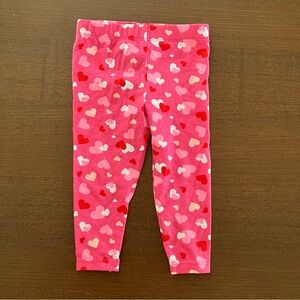 Heart Print Pink Kids Leggings